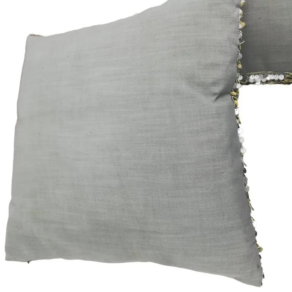 Thro by Marlo Lorenze Silver Sequin Paillets Set of 2 Pillows 17